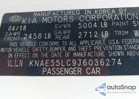 2018 Kia Stinger Gt2 из США, поврежденный, VIN KNAE55LC9J6036274